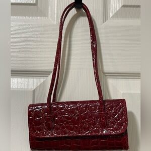 Vintage Mini maroon Faux Crock bag